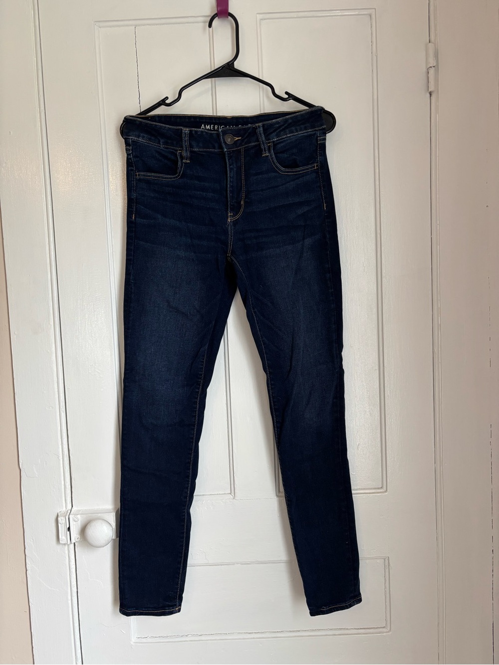 American Eagle Outfitters Dark Indigo Mid Rise Skinny Jeans